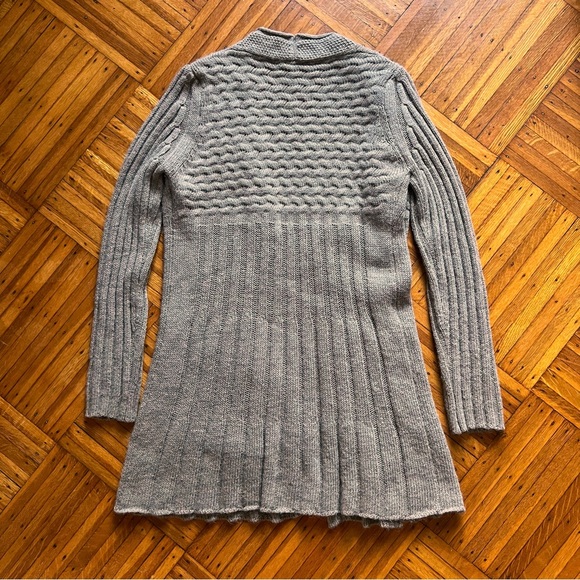 Elisabetta Collection Wool Blend Taupe Duster Cardigan Sweater - Picture 2 of 3